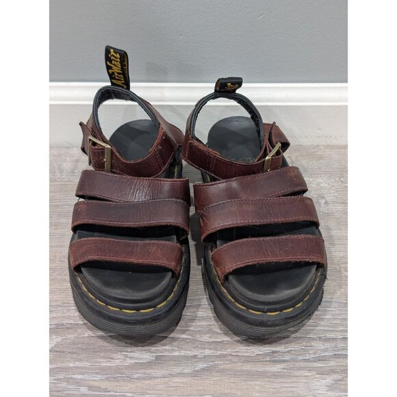 Dr Doc Martens Vegan Blaire Sandals Womens 5 EU 36 Brown Chunky Bouncing Sole - Picture 2 of 16